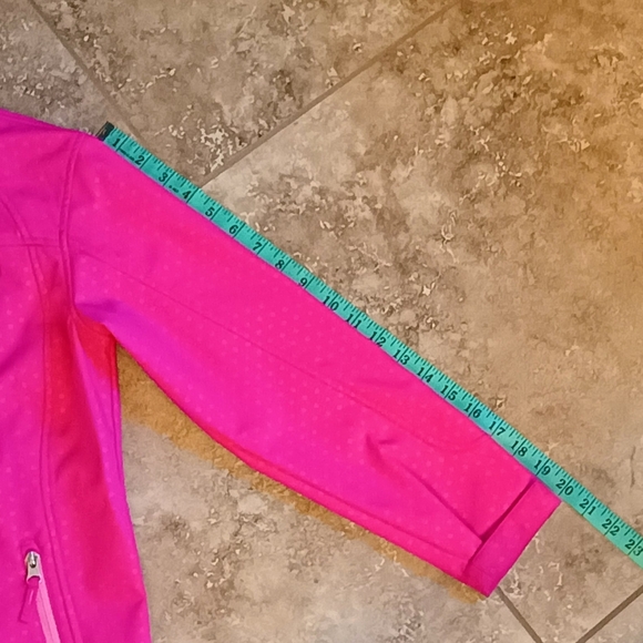 Girl's Free Country Bright Pink Polka Dot Softshell Hooded Jacket Size XL 10/12 - Picture 13 of 14
